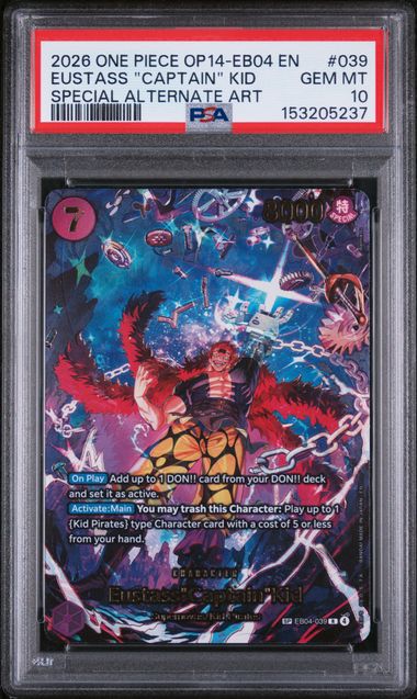 EUSTASS "CAPTAIN" KID SPECIAL ALTERNATE ART PSA 10