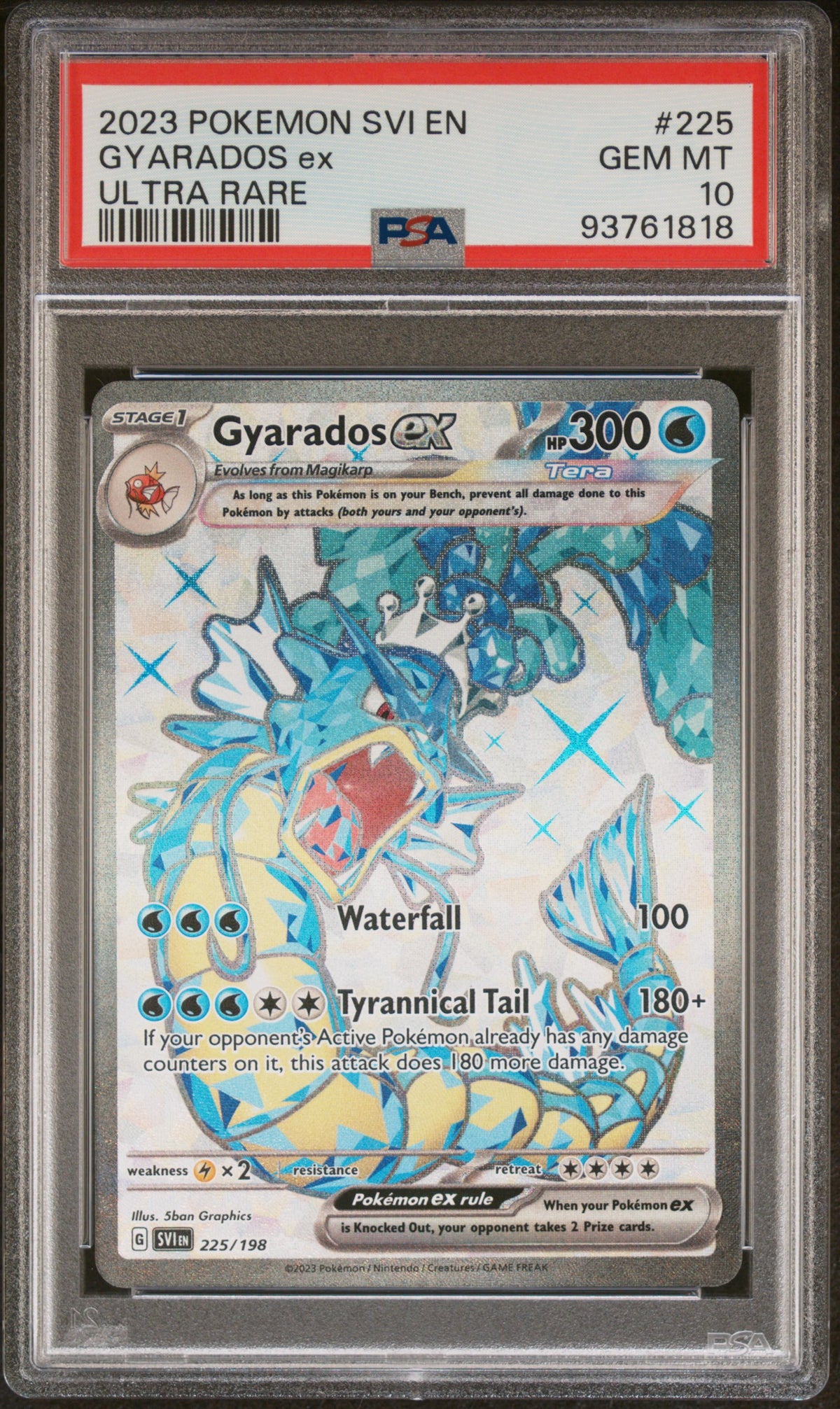 2023 POKEMON SVI EN-SCARLET & VIOLET #225 GYARADOS ex ULTRA RARE PSA 10 – front